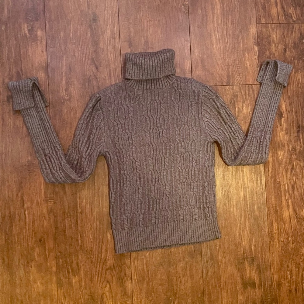 Grey Zara turtleneck knit sweater